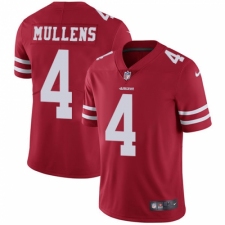 Men's Nike San Francisco 49ers #4 Nick Mullens Red Team Color Vapor Untouchable Limited Player NFL Jersey