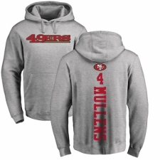 NFL Nike San Francisco 49ers #4 Nick Mullens Ash Backer Pullover Hoodie