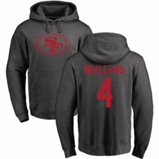 NFL Nike San Francisco 49ers #4 Nick Mullens Ash One Color Pullover Hoodie