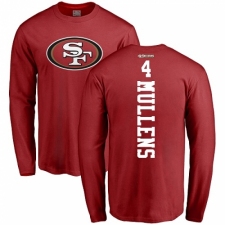 NFL Nike San Francisco 49ers #4 Nick Mullens Red Backer Long Sleeve T-Shirt