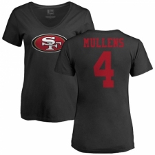 NFL Women's Nike San Francisco 49ers #4 Nick Mullens Black Name & Number Logo T-Shirt