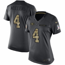 Women's Nike San Francisco 49ers #4 Nick Mullens Limited Black 2016 Salute to Service NFL Jersey