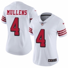 Women's Nike San Francisco 49ers #4 Nick Mullens Limited White Rush Vapor Untouchable NFL Jersey