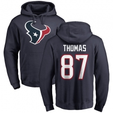 NFL Nike Houston Texans #87 Demaryius Thomas Navy Blue Name & Number Logo Pullover Hoodie