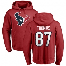 NFL Nike Houston Texans #87 Demaryius Thomas Red Name & Number Logo Pullover Hoodie