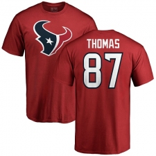NFL Nike Houston Texans #87 Demaryius Thomas Red Name & Number Logo T-Shirt