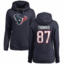 NFL Women's Nike Houston Texans #87 Demaryius Thomas Navy Blue Name & Number Logo Pullover Hoodie
