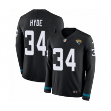 Men's Nike Jacksonville Jaguars #34 Carlos Hyde Limited Black Therma Long Sleeve NFL Jersey