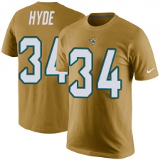 NFL Men's Nike Jacksonville Jaguars #34 Carlos Hyde Gold Rush Pride Name & Number T-Shirt