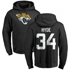 NFL Nike Jacksonville Jaguars #34 Carlos Hyde Black Name & Number Logo Pullover Hoodie