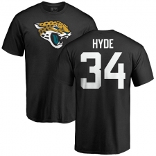 NFL Nike Jacksonville Jaguars #34 Carlos Hyde Black Name & Number Logo T-Shirt