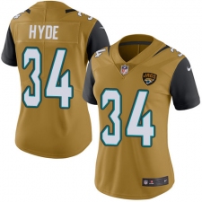 Women's Nike Jacksonville Jaguars #34 Carlos Hyde Limited Gold Rush Vapor Untouchable NFL Jersey