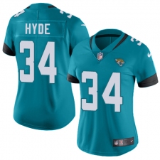 Women's Nike Jacksonville Jaguars #34 Carlos Hyde Teal Green Alternate Vapor Untouchable Limited Player NFL Jersey
