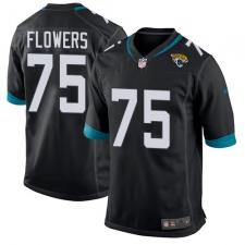 Men's Nike Jacksonville Jaguars #75 Ereck Flowers Game Black Team Color NFL Jersey