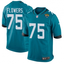 Men's Nike Jacksonville Jaguars #75 Ereck Flowers Game Teal Green Alternate NFL Jersey