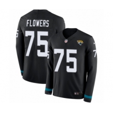 Men's Nike Jacksonville Jaguars #75 Ereck Flowers Limited Black Therma Long Sleeve NFL Jersey