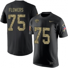 NFL Men's Nike Jacksonville Jaguars #75 Ereck Flowers Black Camo Salute to Service T-Shirt