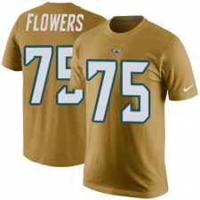NFL Men's Nike Jacksonville Jaguars #75 Ereck Flowers Gold Rush Pride Name & Number T-Shirt