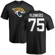 NFL Nike Jacksonville Jaguars #75 Ereck Flowers Black Name & Number Logo T-Shirt