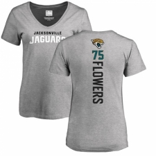 NFL Women's Nike Jacksonville Jaguars #75 Ereck Flowers Ash Backer T-Shirt