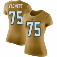 NFL Women's Nike Jacksonville Jaguars #75 Ereck Flowers Gold Rush Pride Name & Number T-Shirt