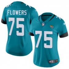 Women's Nike Jacksonville Jaguars #75 Ereck Flowers Teal Green Alternate Vapor Untouchable Limited Player NFL Jersey