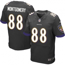 Men's Nike Baltimore Ravens #88 Ty Montgomery Elite Black Alternate NFL Jersey