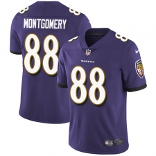 Men's Nike Baltimore Ravens #88 Ty Montgomery Purple Team Color Vapor Untouchable Limited Player NFL Jersey