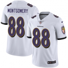 Men's Nike Baltimore Ravens #88 Ty Montgomery White Vapor Untouchable Limited Player NFL Jersey