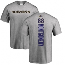 NFL Nike Baltimore Ravens #88 Ty Montgomery Ash Backer T-Shirt