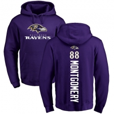 NFL Nike Baltimore Ravens #88 Ty Montgomery Purple Backer Pullover Hoodie