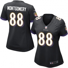 Women's Nike Baltimore Ravens #88 Ty Montgomery Game Black Alternate NFL Jersey