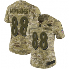Women's Nike Baltimore Ravens #88 Ty Montgomery Limited Camo 2018 Salute to Service NFL Jersey