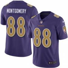 Youth Nike Baltimore Ravens #88 Ty Montgomery Limited Purple Rush Vapor Untouchable NFL Jersey