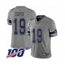 Men's Dallas Cowboys #19 Amari Cooper Limited Gray Inverted Legend 100th Season Football Jersey