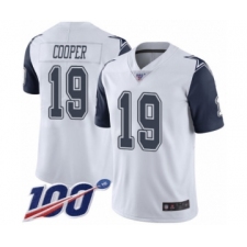 Men's Dallas Cowboys #19 Amari Cooper Limited White Rush Vapor Untouchable 100th Season Football Jersey