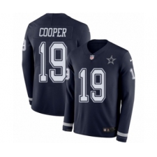 Men's Nike Dallas Cowboys #19 Amari Cooper Limited Navy Blue Therma Long Sleeve NFL Jersey