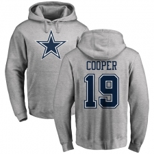 NFL Nike Dallas Cowboys #19 Amari Cooper Ash Name & Number Logo Pullover Hoodie