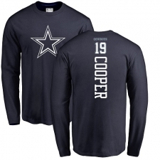 NFL Nike Dallas Cowboys #19 Amari Cooper Navy Blue Backer Long Sleeve T-Shirt