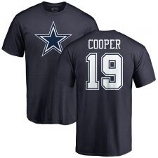 NFL Nike Dallas Cowboys #19 Amari Cooper Navy Blue Name & Number Logo T-Shirt