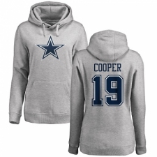 NFL Women's Nike Dallas Cowboys #19 Amari Cooper Ash Name & Number Logo Pullover Hoodie
