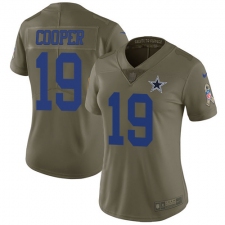 Women's Nike Dallas Cowboys #19 Amari Cooper Limited Olive 2017 Salute to Service NFL Jersey