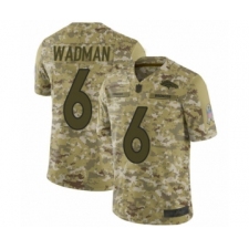 Men's Denver Broncos #6 Colby Wadman Limited Camo 2018 Salute to Service Football Jersey