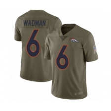 Men's Denver Broncos #6 Colby Wadman Limited Olive 2017 Salute to Service Football Jersey