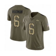 Men's Denver Broncos #6 Colby Wadman Limited Olive Camo 2017 Salute to Service Football Jersey