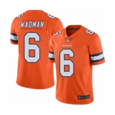 Men's Denver Broncos #6 Colby Wadman Limited Orange Rush Vapor Untouchable Football Jersey
