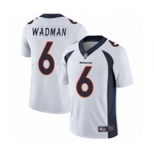 Men's Denver Broncos #6 Colby Wadman White Vapor Untouchable Limited Player Football Jersey