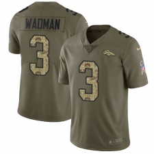 Men's Nike Denver Broncos #3 Colby Wadman Limited Olive Camo 2017 Salute to Service NFL Jersey