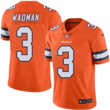 Men's Nike Denver Broncos #3 Colby Wadman Limited Orange Rush Vapor Untouchable NFL Jersey