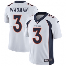 Men's Nike Denver Broncos #3 Colby Wadman White Vapor Untouchable Limited Player NFL Jersey